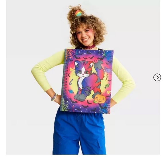 Kids + Adult Retro Notebook Halloween Costume Sandwich Board One Size Fits Most - Picture 1 of 3